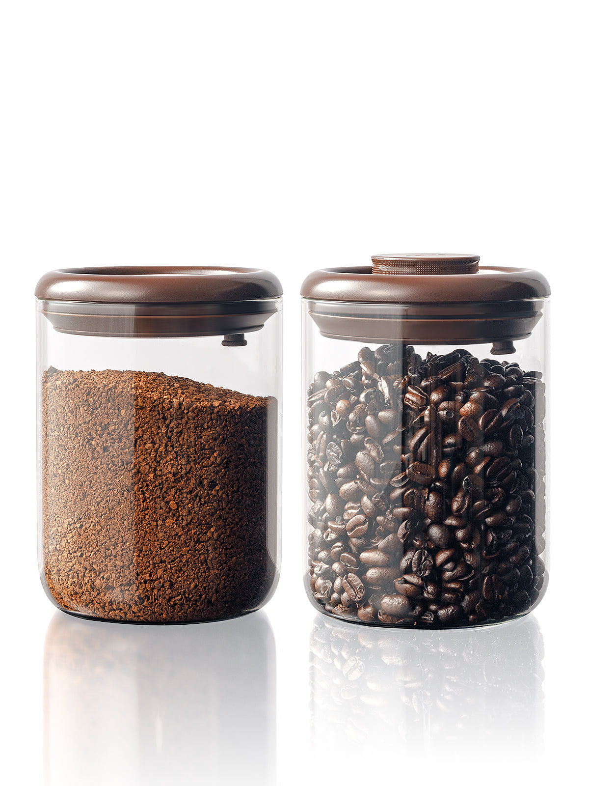 Tourdeus Airtight Coffee Canister, 13 oz Borosilicate Glass Coffee Bean Storage Container with Pop Lid, CO2 Releasing Valve for Grounds Coffee, Beans, Sugar, 0.81lb