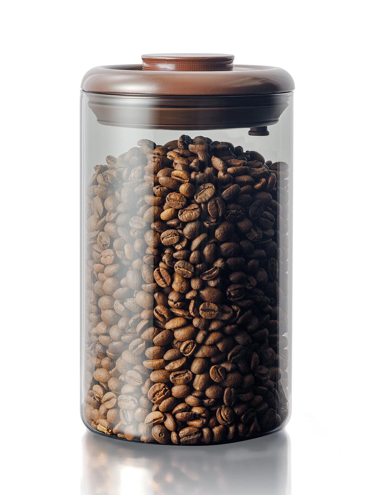 Tourdeus Airtight Coffee Canister, 13 oz Borosilicate Glass Coffee Bean Storage Container with Pop Lid, CO2 Releasing Valve for Grounds Coffee, Beans, Sugar, 0.81lb