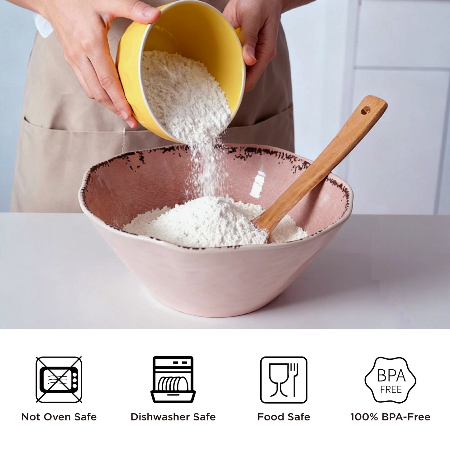 HomeNMore 90oz Melamine Large Serving Bowl – 8.7” Heavy-Duty Salad & Mixing Bowl – Shatterproof, BPA-Free Serving Dish for Pasta, Popcorn, and Fruit – Top-Rack Dishwasher Safe