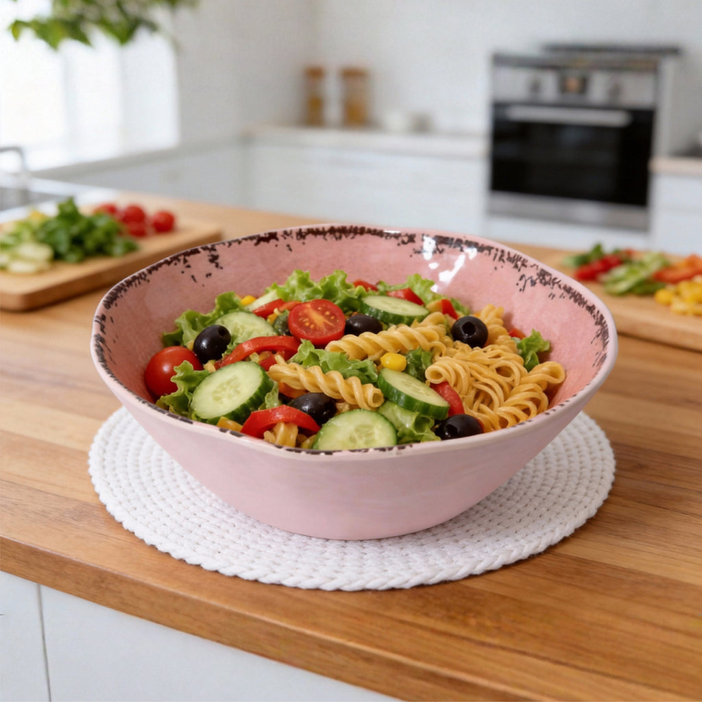 HomeNMore 90oz Melamine Large Serving Bowl – 8.7” Heavy-Duty Salad & Mixing Bowl – Shatterproof, BPA-Free Serving Dish for Pasta, Popcorn, and Fruit – Top-Rack Dishwasher Safe