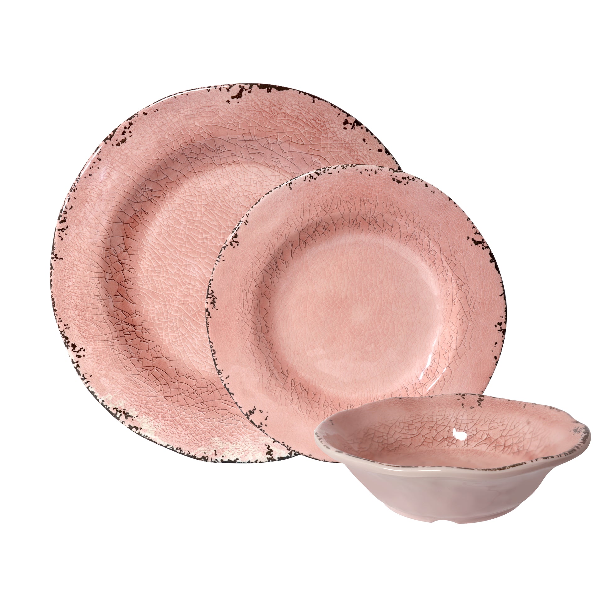 HomeNMore Melamine Dinnerware Set – 3 piece Shatterproof & Lightweight Dishes for Indoor/Outdoor Dining – Plates and Bowls for Camping, Patio, and Daily Use – Dishwasher Safe