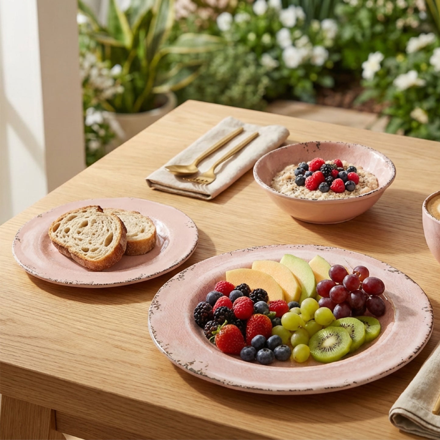 HomeNMore Melamine Dinnerware Set – 3 piece Shatterproof & Lightweight Dishes for Indoor/Outdoor Dining – Plates and Bowls for Camping, Patio, and Daily Use – Dishwasher Safe