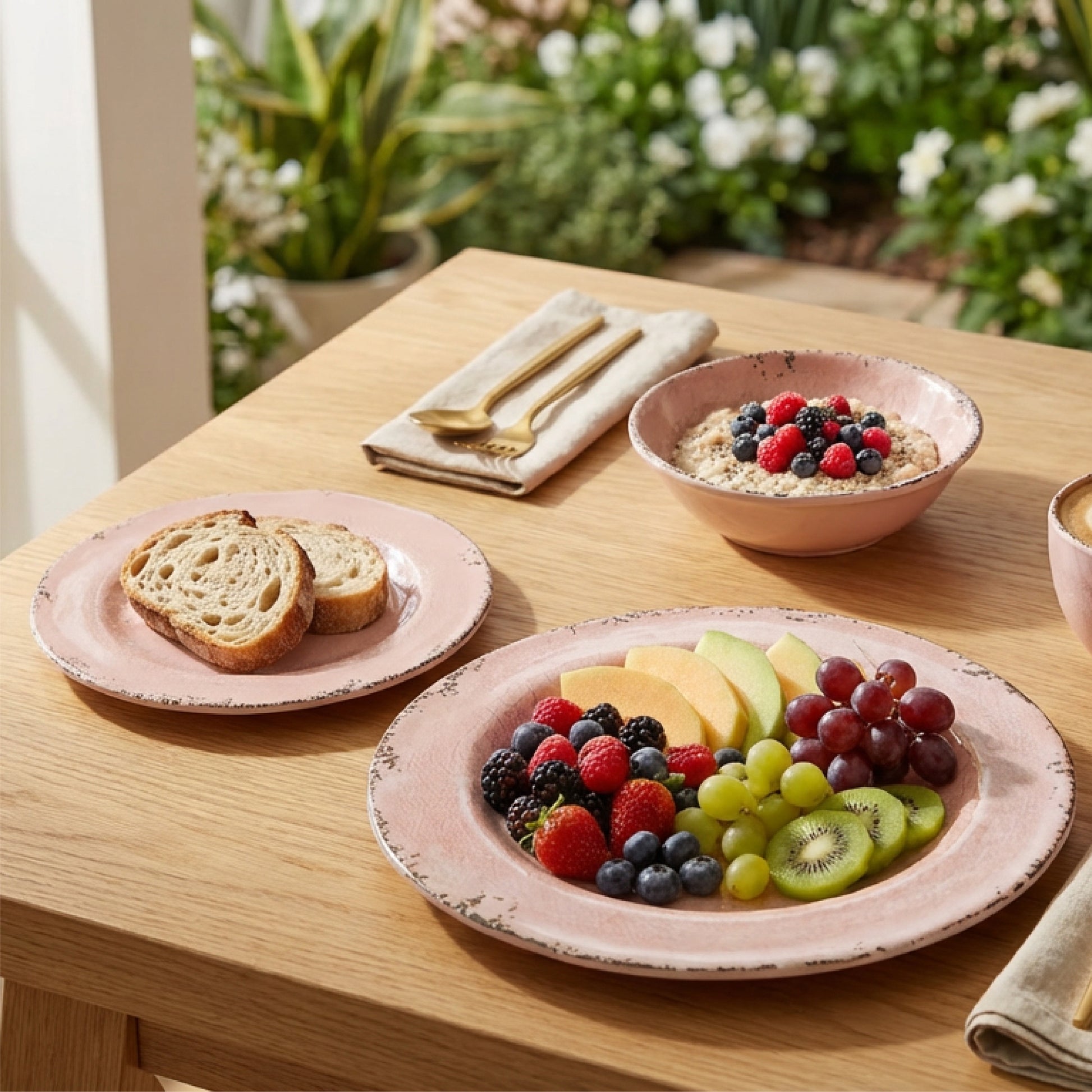 HomeNMore Melamine Dinnerware Set – 3 piece Shatterproof & Lightweight Dishes for Indoor/Outdoor Dining – Plates and Bowls for Camping, Patio, and Daily Use – Dishwasher Safe