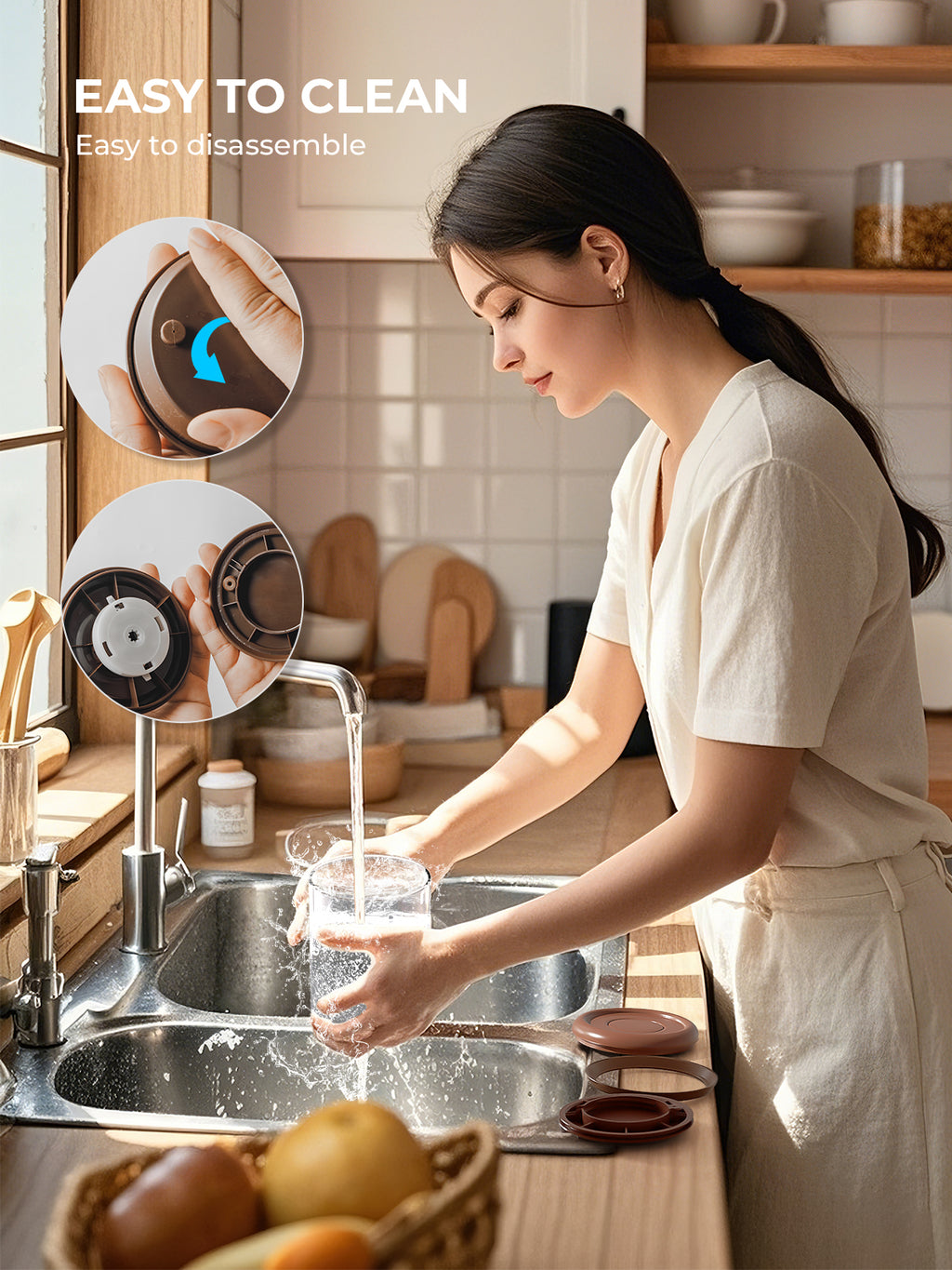 Tourdeus Airtight Coffee Canister, 13 oz Borosilicate Glass Coffee Bean Storage Container with Pop Lid, CO2 Releasing Valve for Grounds Coffee, Beans, Sugar, 0.81lb