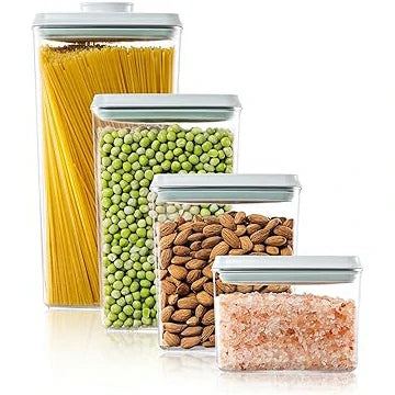 4-Pack Pop Airtight Food Storage Containers - BPA-Free with Lids