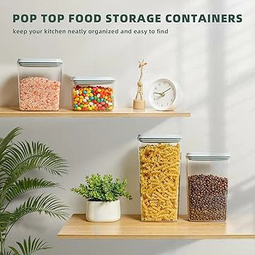 4-Pack Pop Airtight Food Storage Containers - BPA-Free with Lids