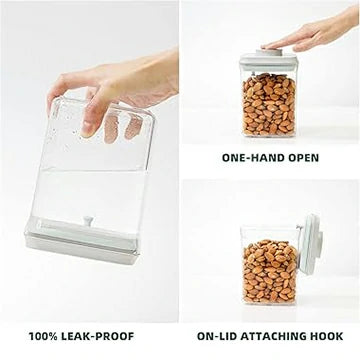 Airtight Pop Food Containers - 2-Pack for Cereal & Pantry Storage (1.5 Qt & 0.5 Qt)