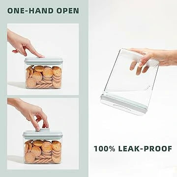 5-Pack Clear Airtight Food Storage Containers with Pop-Up Lids (0.6Qt - 3.5Qt)