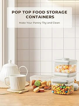 Mini Snack Containers - 0.3 Qt BPA-Free Airtight Food Jars with Lids